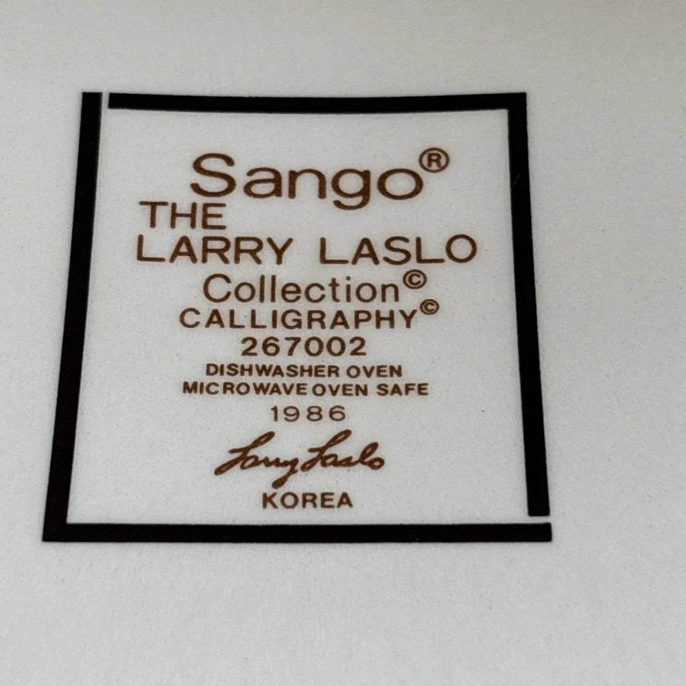 Sango‎ CALLIGRAPHY 267002 LARRY LASLO  Oval Platter 12.5